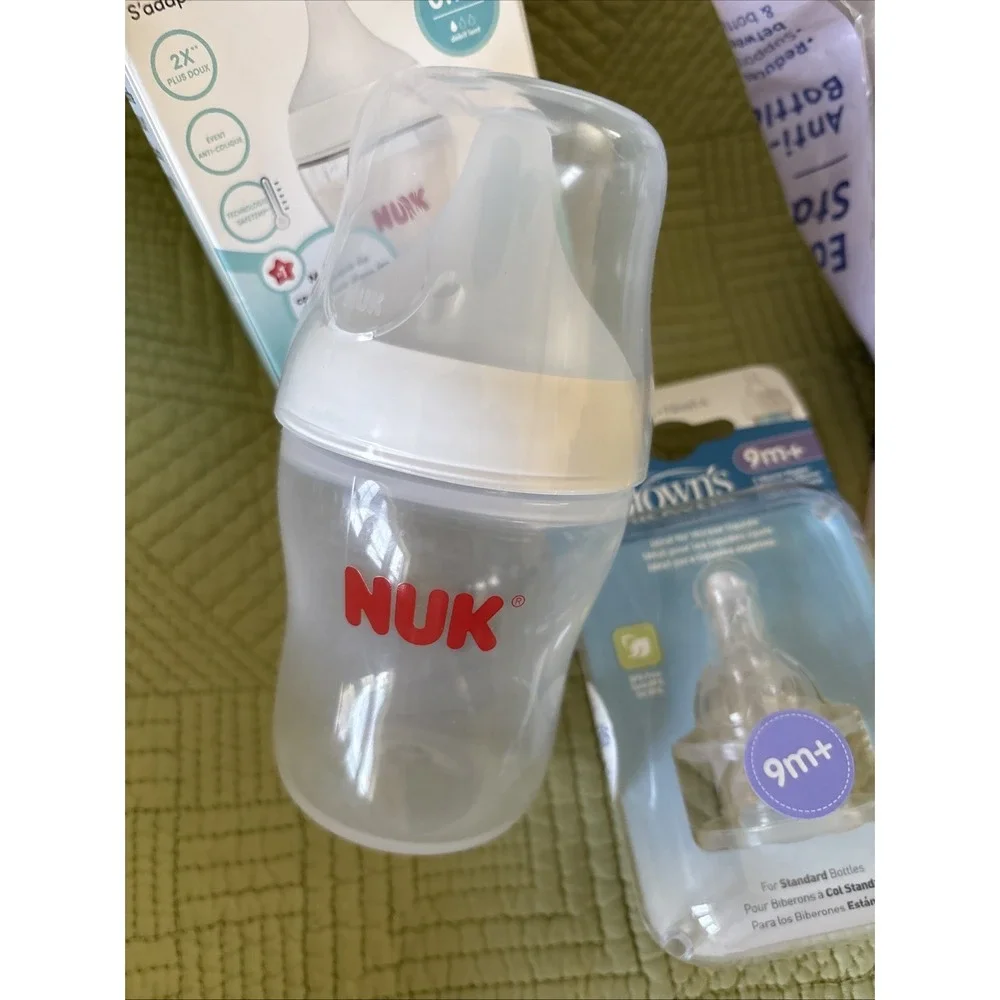 NUK 5oz & mam 4.5 Oz & 2 Dr Brown Nipples Lot